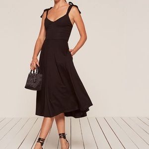 Reformation amira tie shoulder midi dress